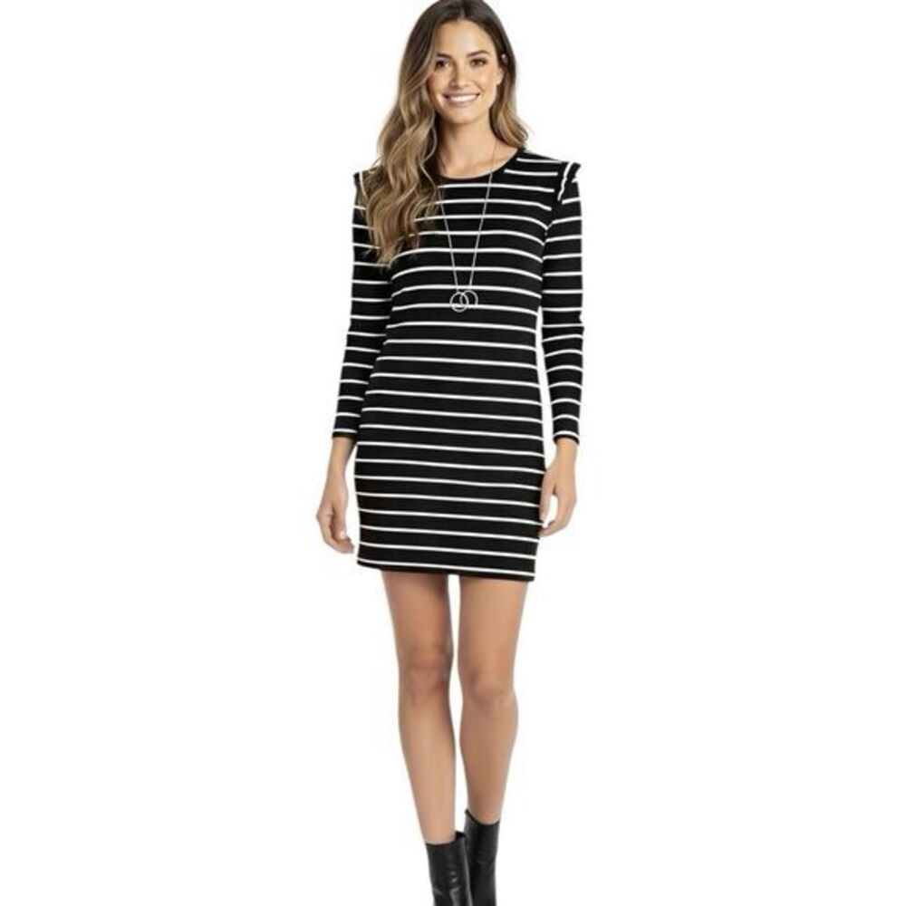 Old Navy Womens Dress Sz Small Striped Ruffle Preppy Punk Gothic Skater Emo